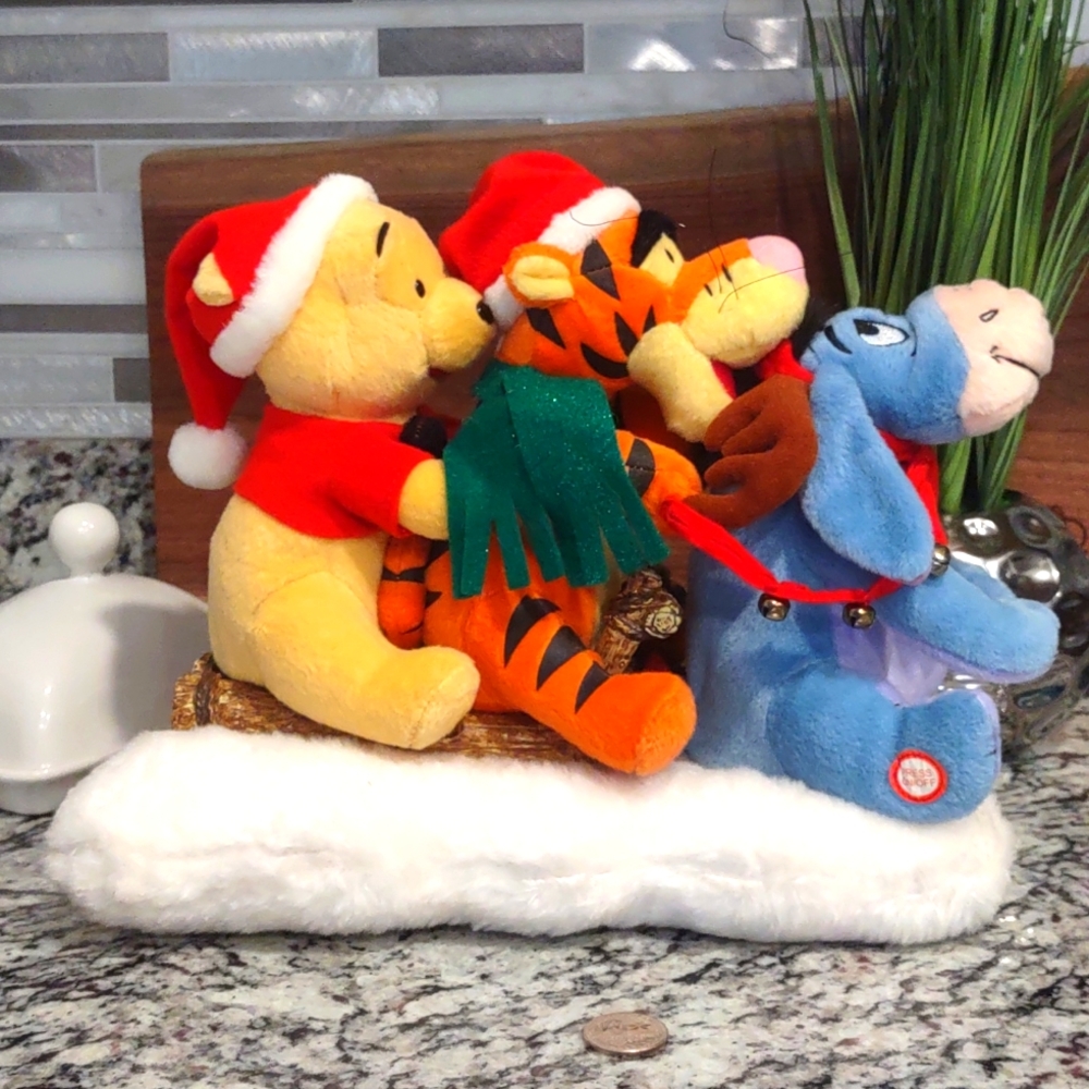 Winnie the Pooh Eeyore Tigger Christmas animated sleigh Ride dashing snow